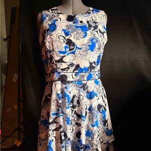 New York & Company Blue and White Floral Dress